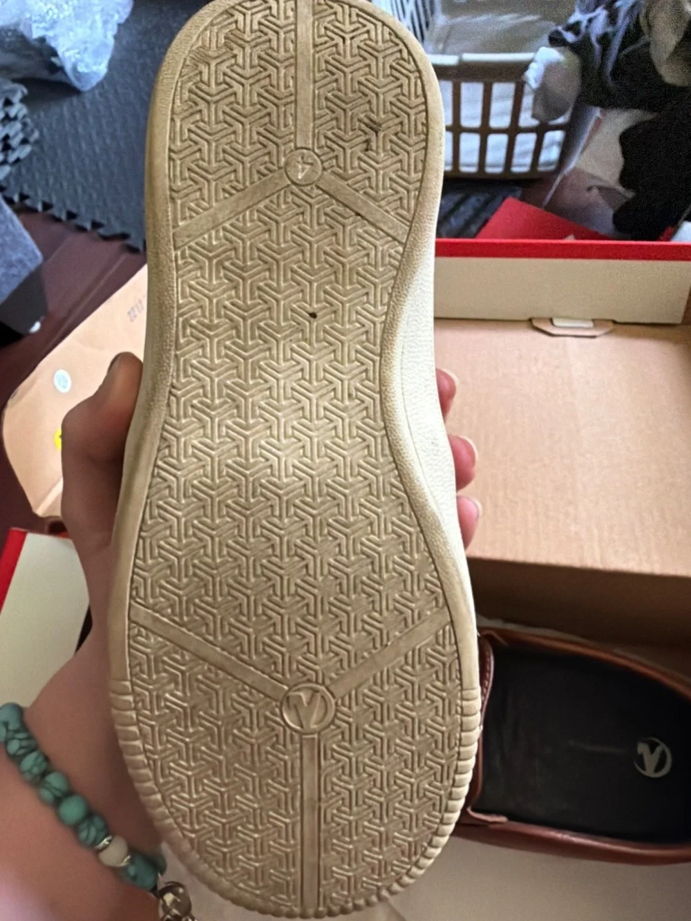 Tan youth shoes